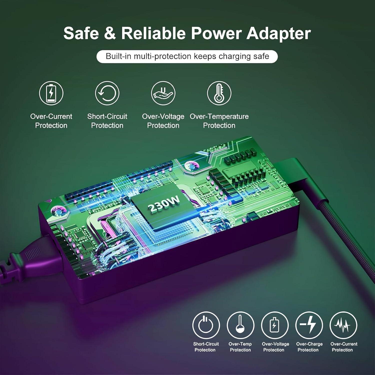 Cargador 230W OYNASUN para Laptop Razer Blade 14 15 17