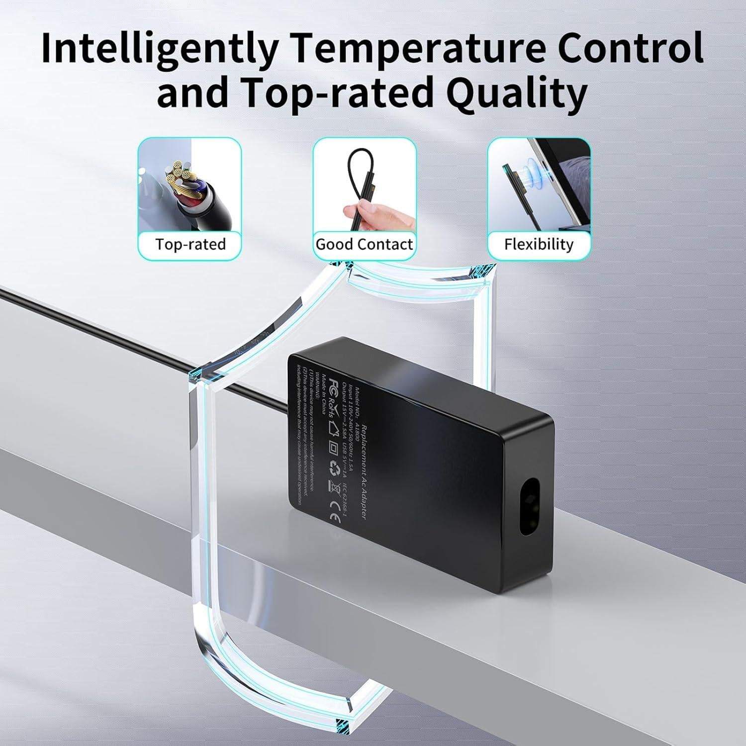 Cargador de Laptop Microsoft Surface Pro 65W con USB-A