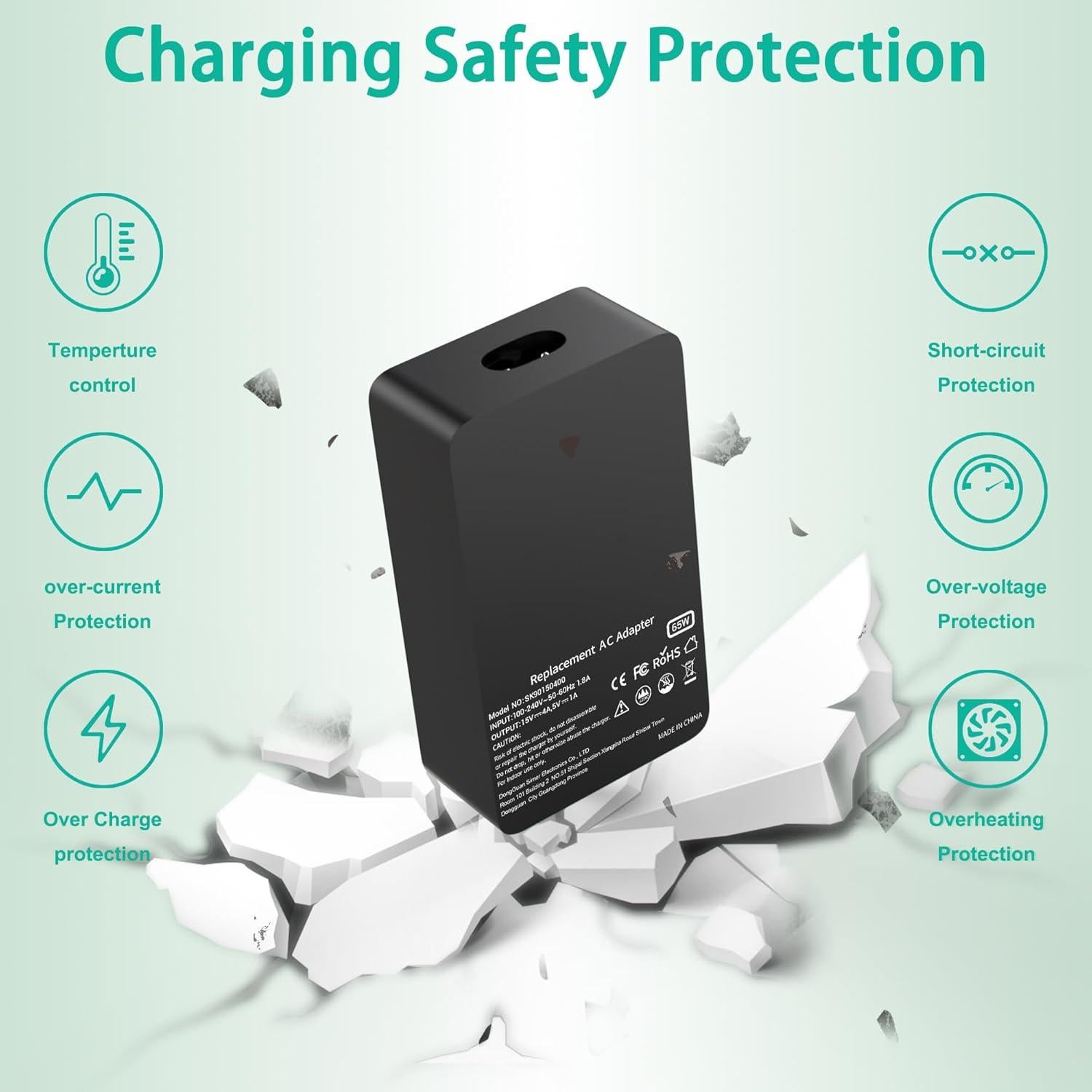 Cargador YBRUZRUB 65W para Microsoft Surface Pro y Laptop