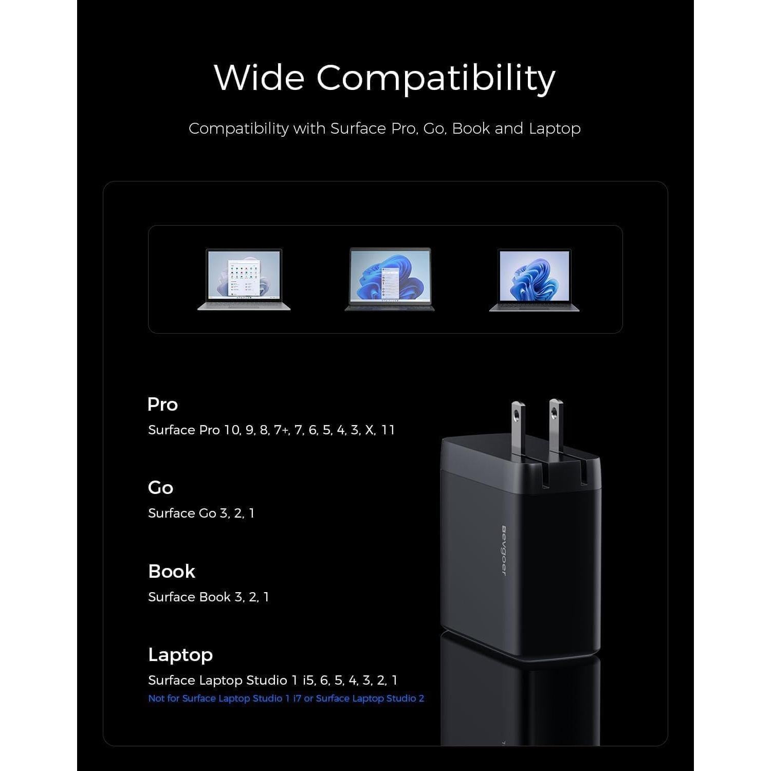 Cargador Microsoft Surface Pro 65W - Compatible con Pro 3-10/X