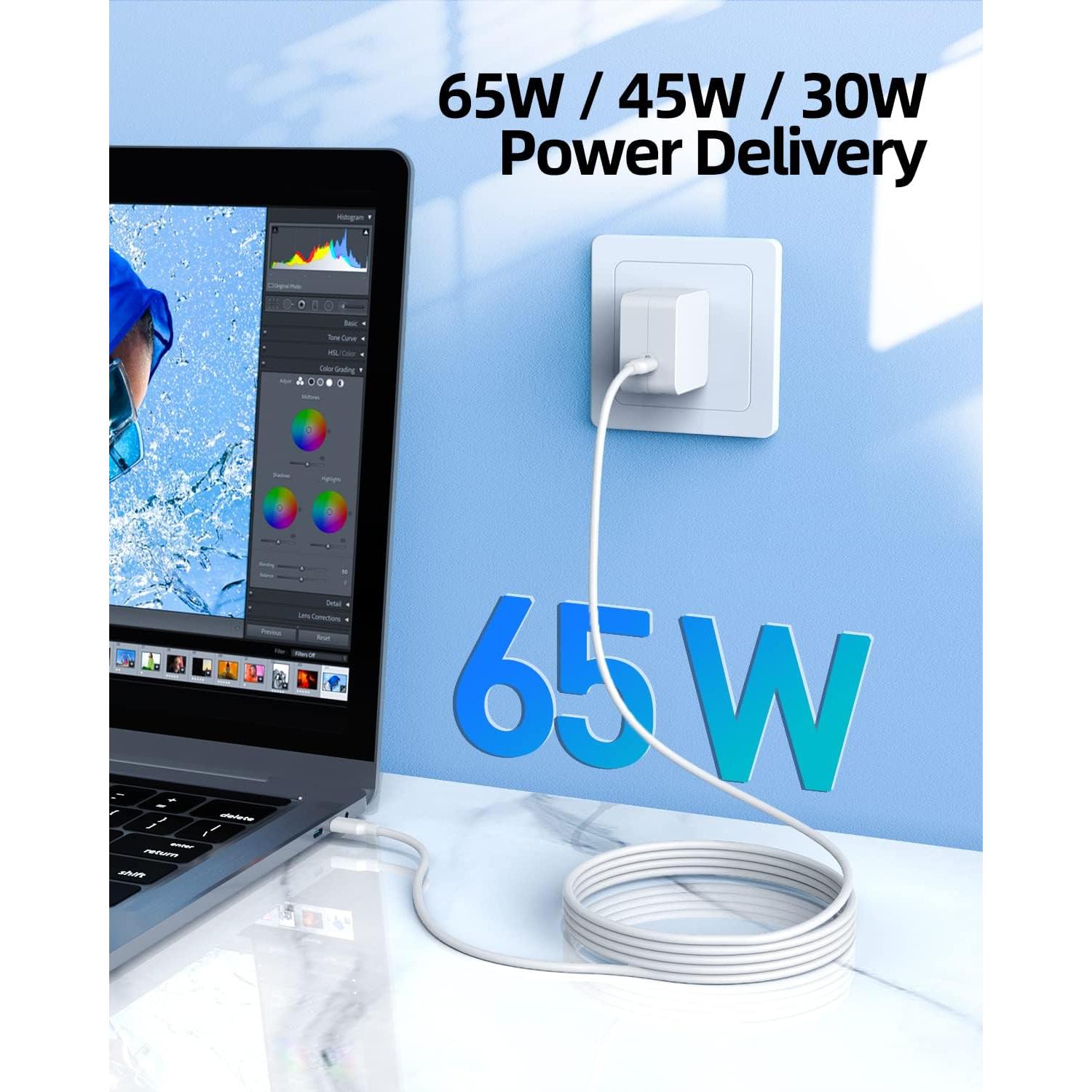 Cargador Rápido GaN 65W Dexpt para Samsung Galaxy Book Pro