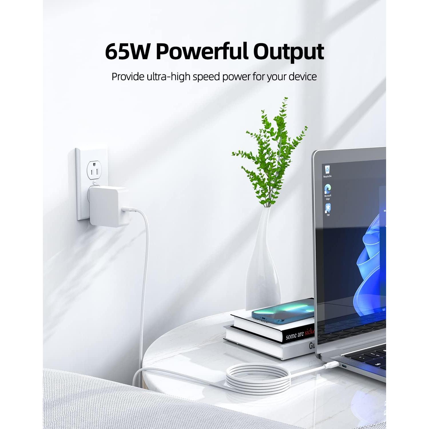 Cargador Rápido 65W Nicpower Tipo C Plegable 2.3m para Samsung