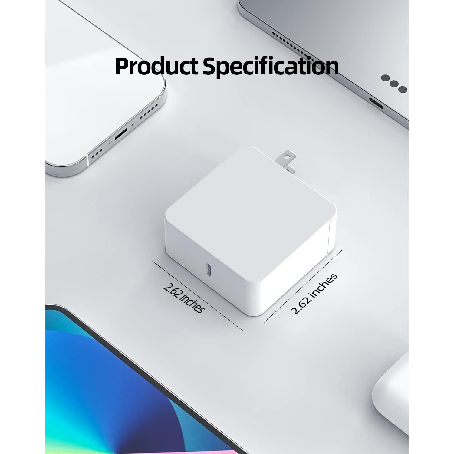 Cargador Rápido 65W Nicpower Tipo C Plegable 2.3m para Samsung