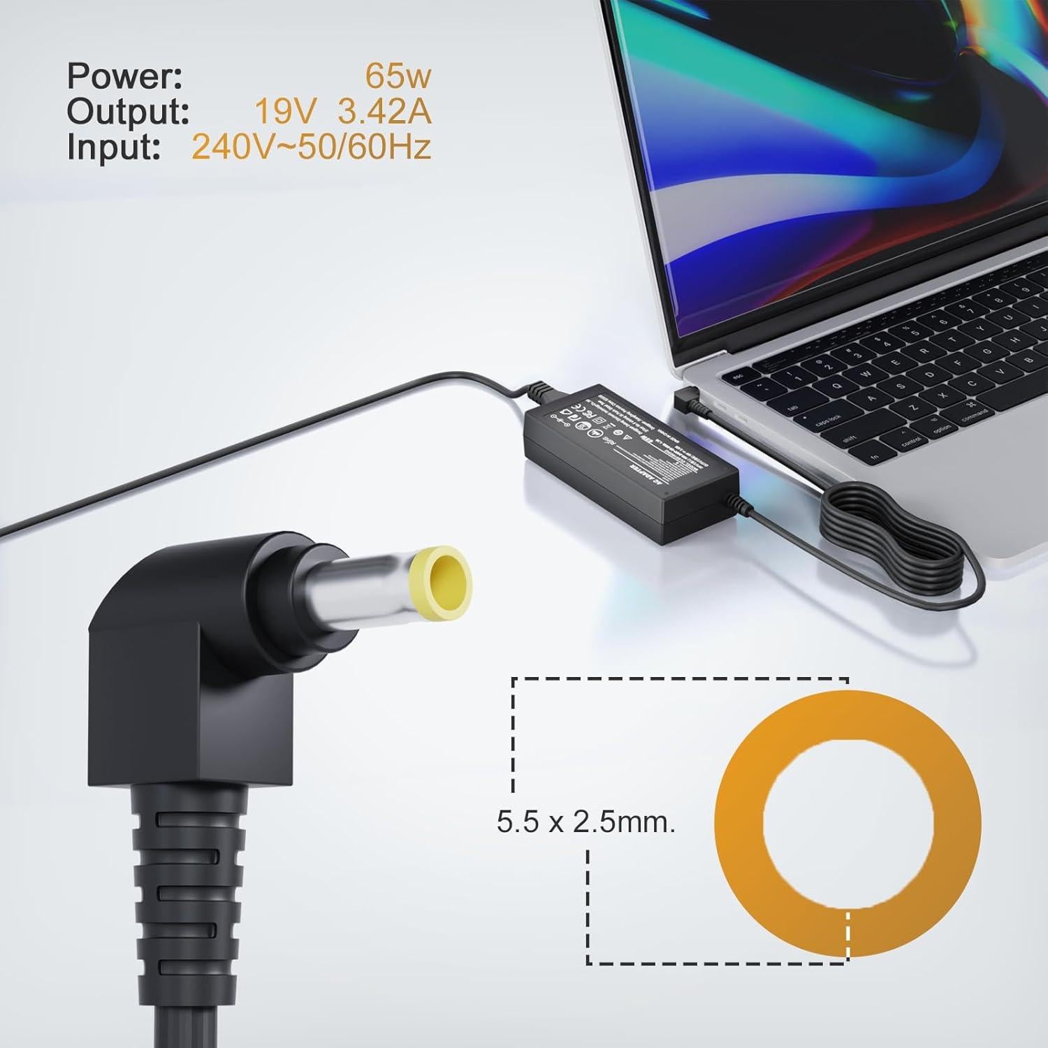 Cargador 65W Govolia 19V 3.42A Compatible Toshiba Satellite