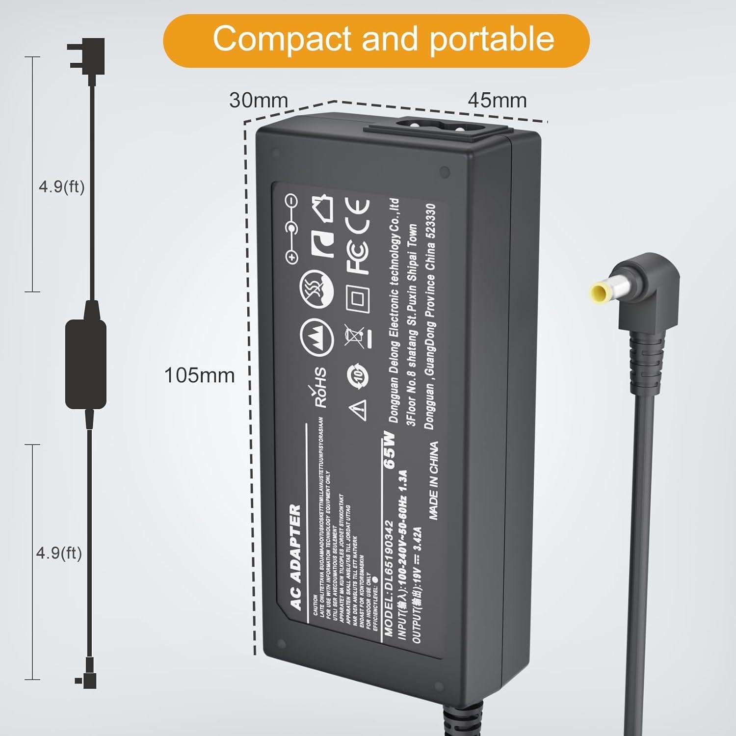 Cargador 65W Govolia 19V 3.42A Compatible Toshiba Satellite