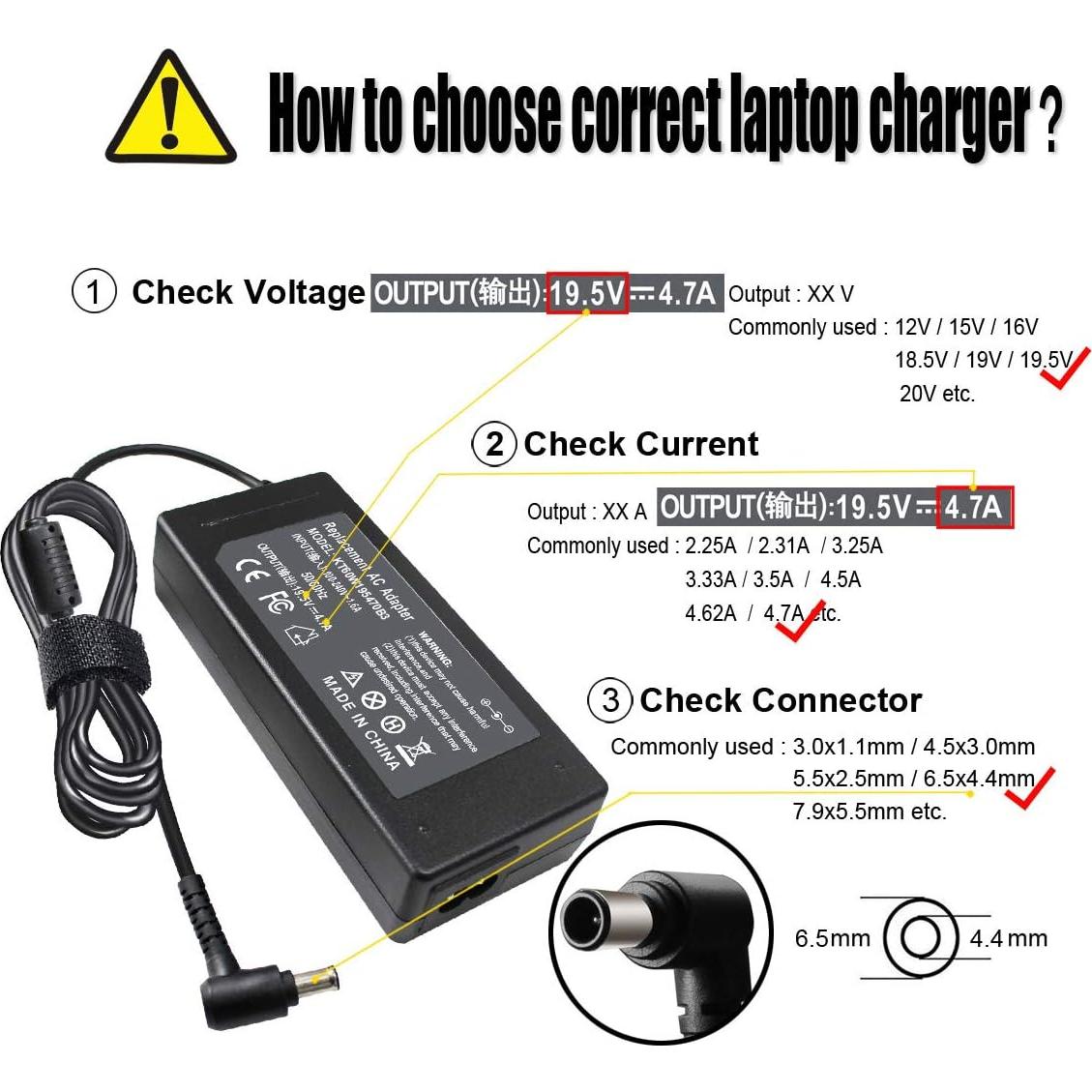 Cargador CA 90W 19.5V 4.7A para Sony VAIO - ECHEER