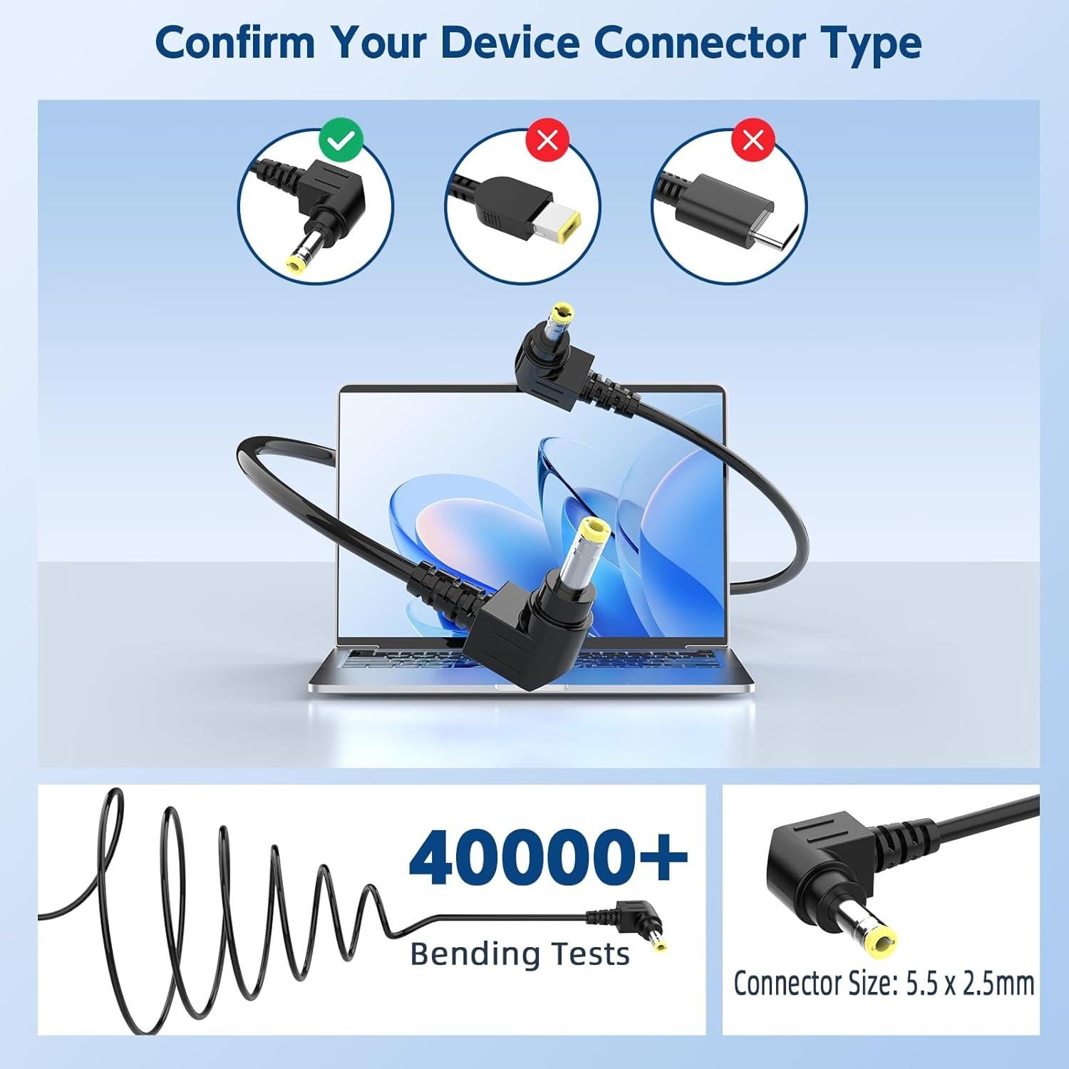 Cargador de Laptop ROLADA 65W Compatible con Toshiba Satellite