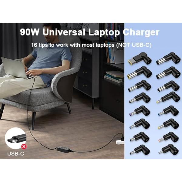 Cargador de Portátil Universal 90W YEOTSMUT con 16 Puntas