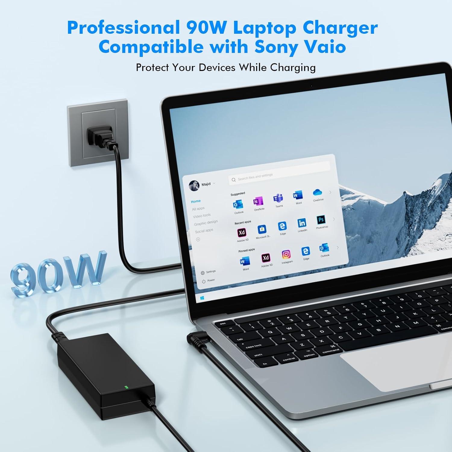 Cargador de Laptop 90W Sony Vaio 19.5V 4.7A Compatible