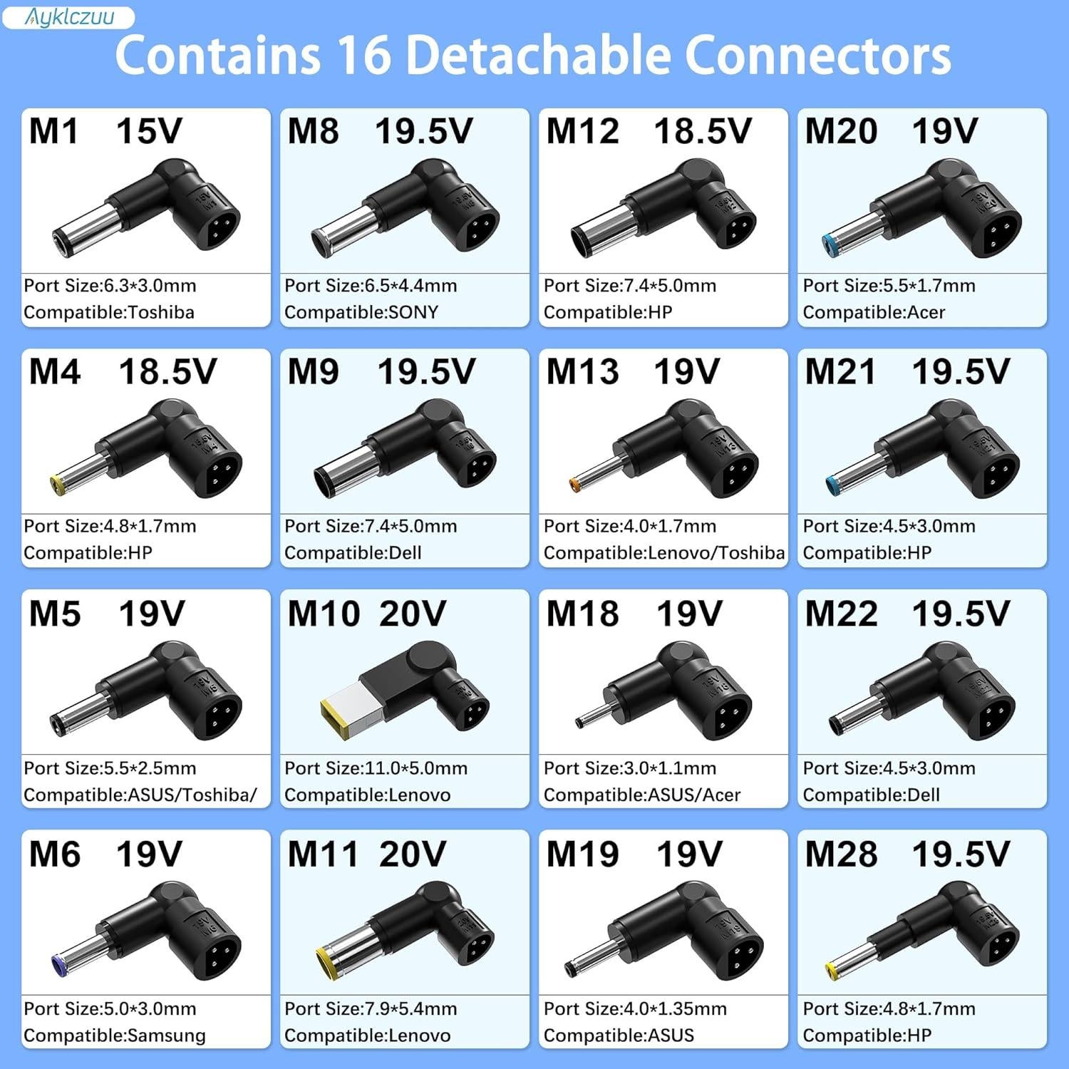 Cargador Universal 90W AYKLCZUU para Laptop HP Dell Acer