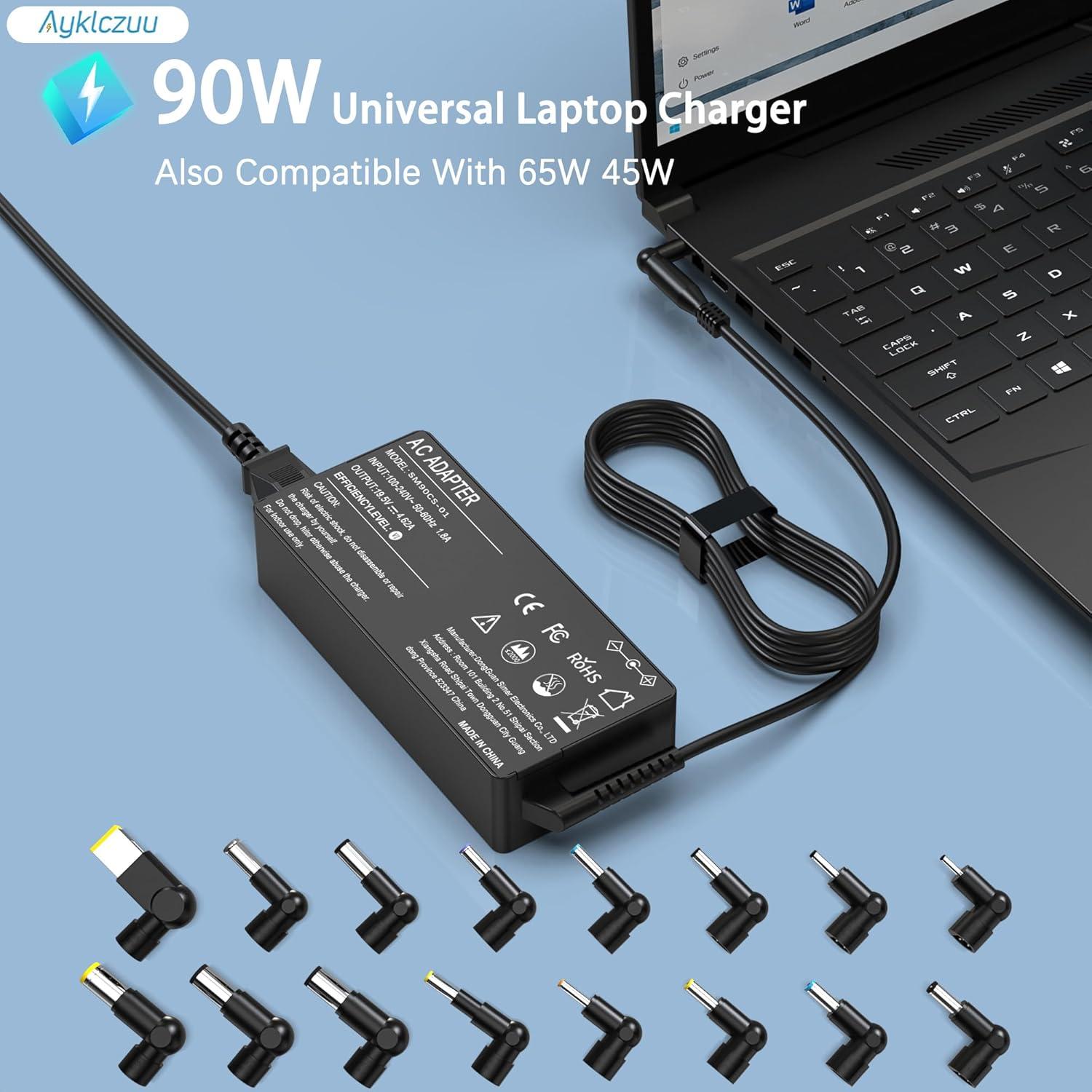 Cargador Universal 90W AYKLCZUU para Laptop HP Dell Acer