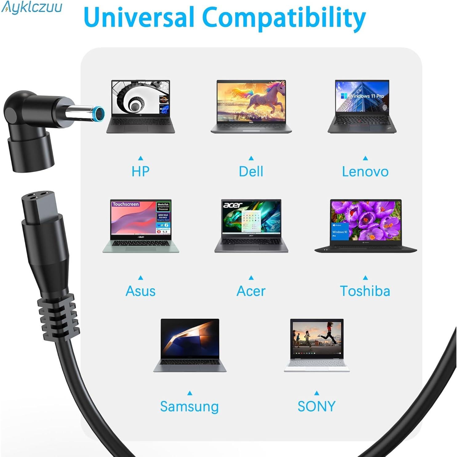 Cargador Universal 90W AYKLCZUU para Laptop HP Dell Acer