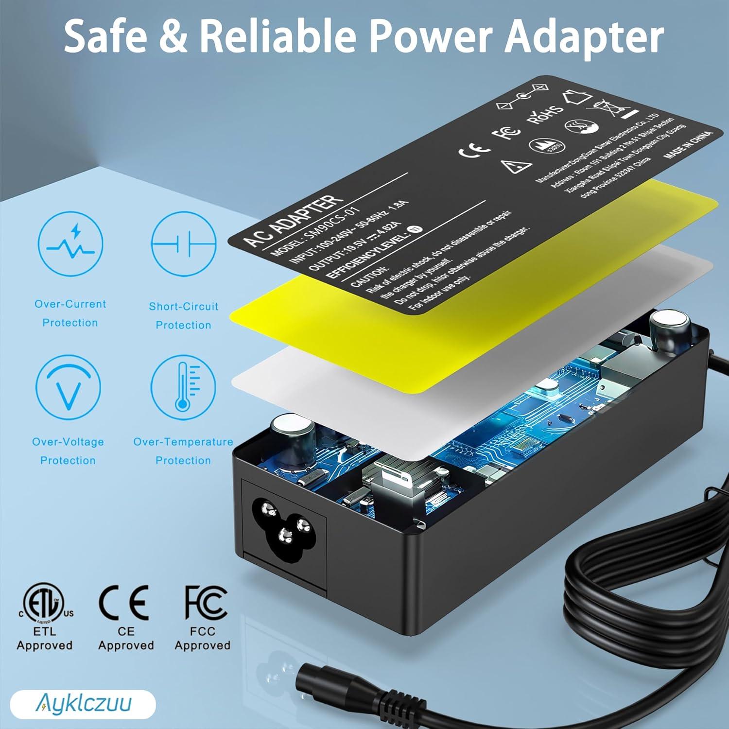 Cargador Universal 90W AYKLCZUU para Laptop HP Dell Acer
