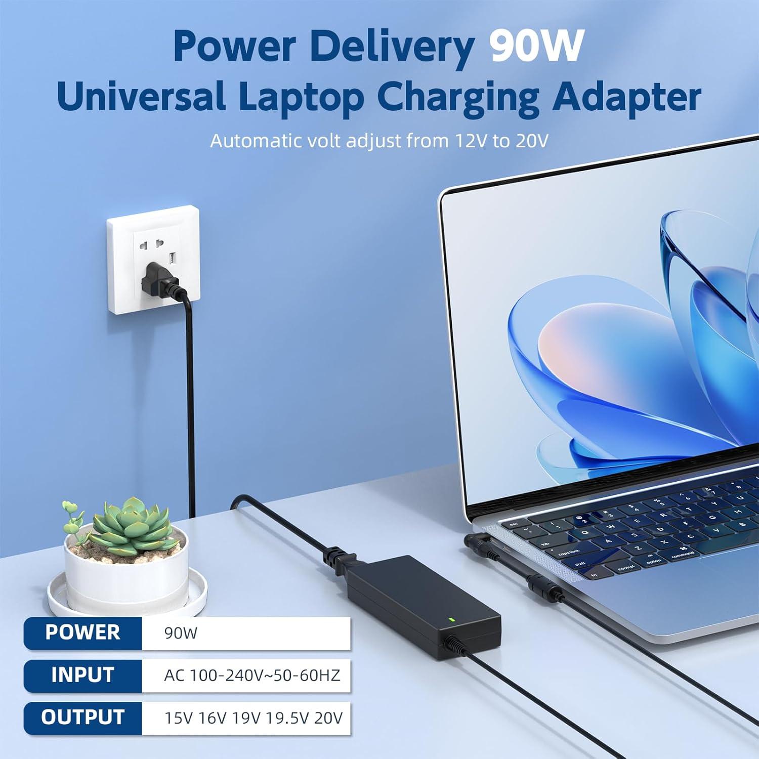 Cargador Universal 90W 65W Dong Guan para Laptops 16 Conectores