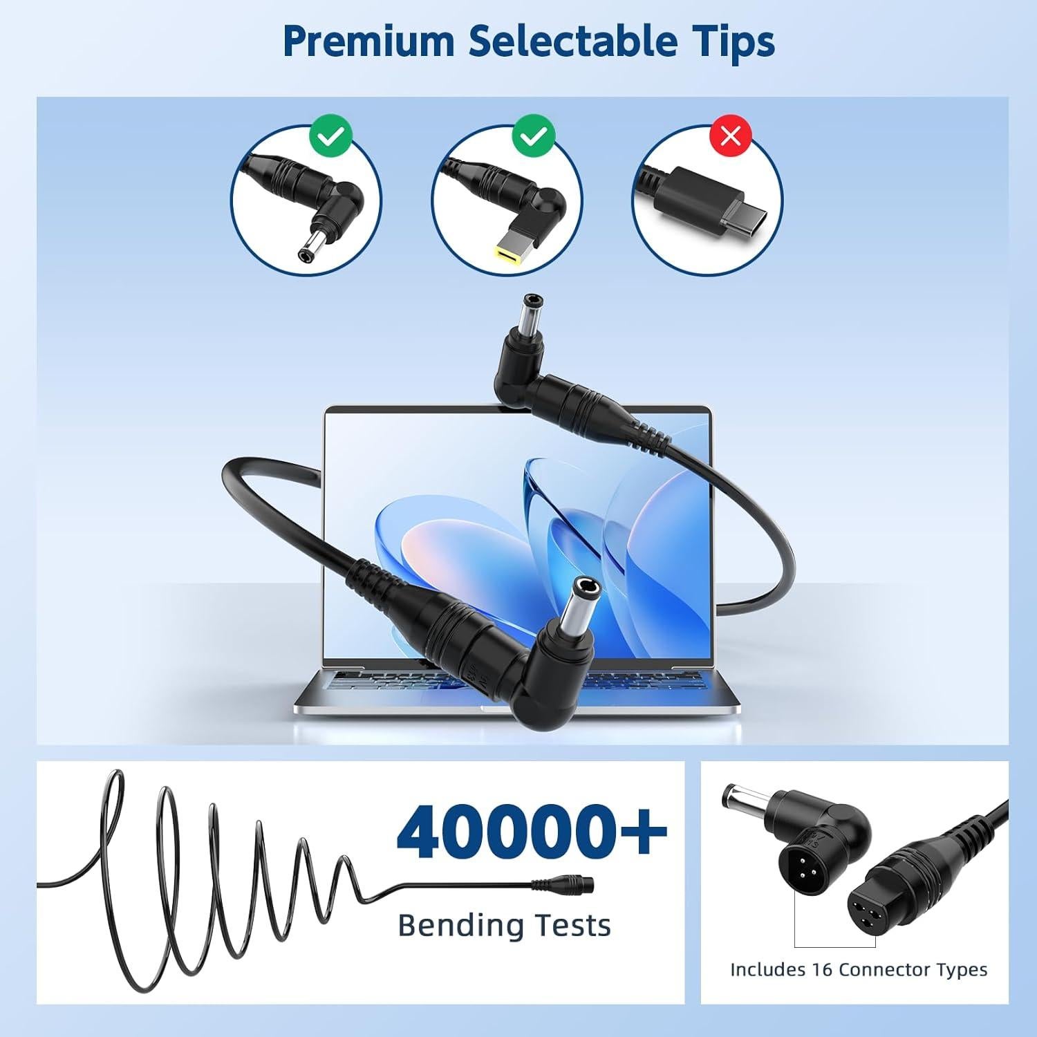 Cargador Universal 90W 65W Dong Guan para Laptops 16 Conectores