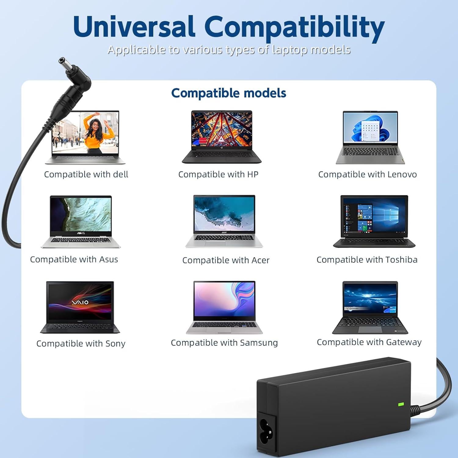 Cargador Universal 90W 65W Dong Guan para Laptops 16 Conectores