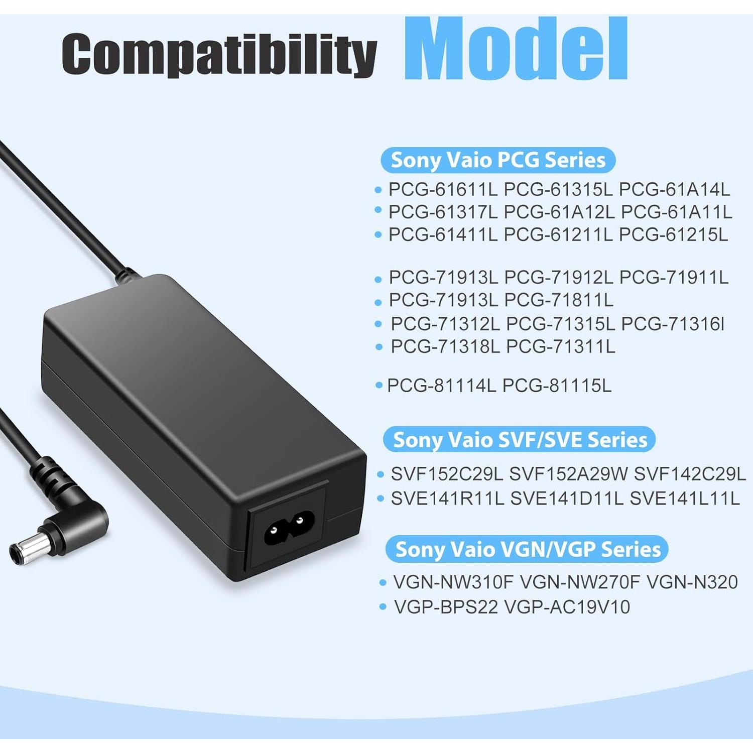 Cargador de Laptop 90W Sony Vaio Adaptador de Corriente