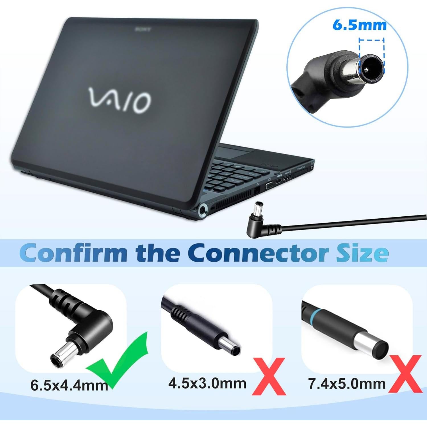 Cargador de Laptop 90W Sony Vaio Adaptador de Corriente