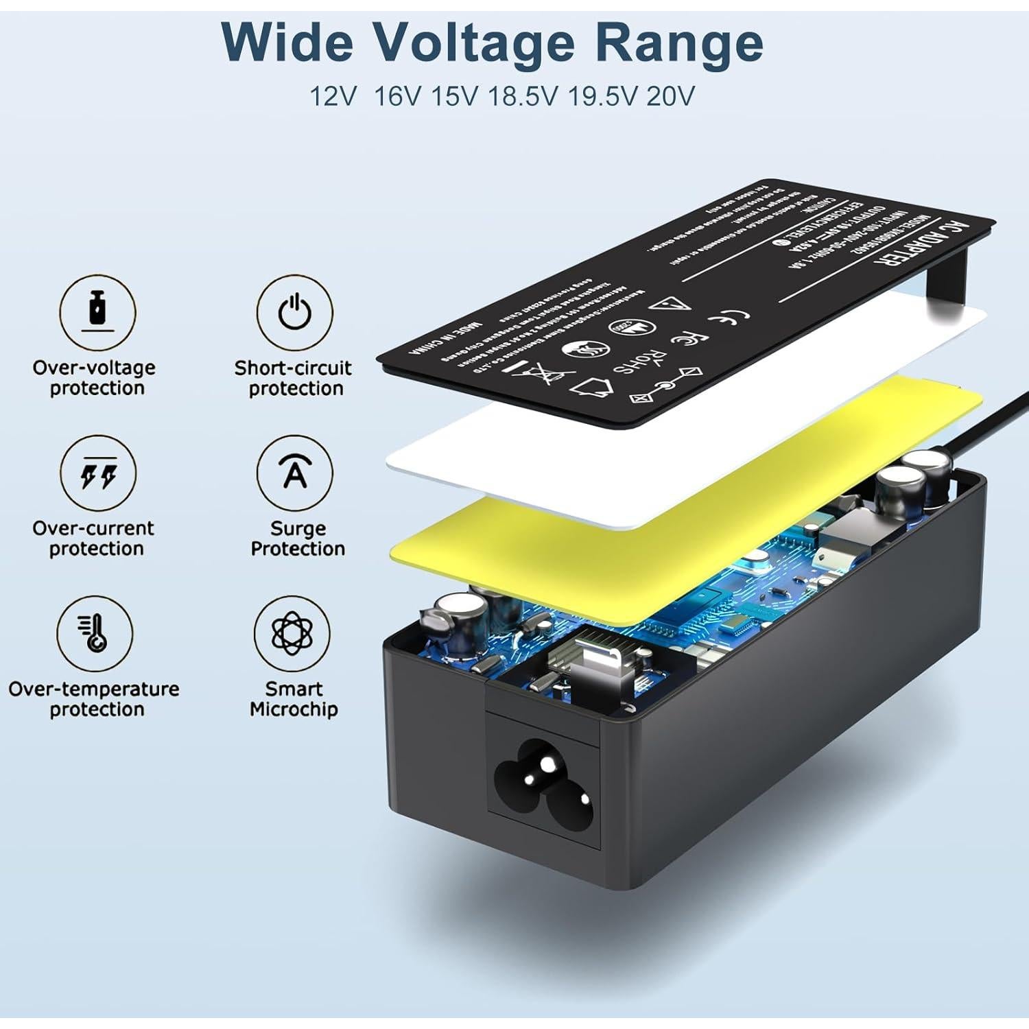 Cargador Universal 90W Dong Guan para Laptop HP Dell Lenovo