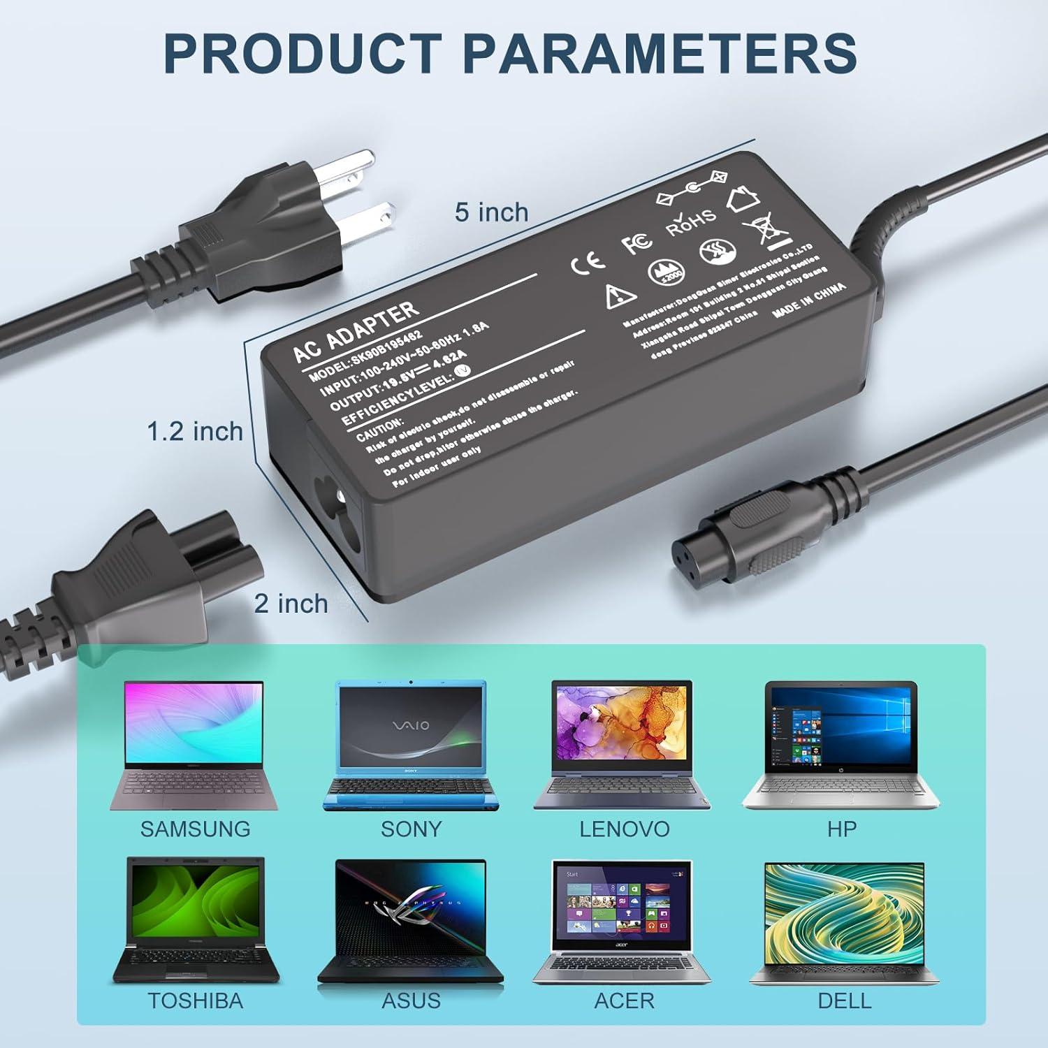 Cargador Universal 90W Dong Guan para Laptop HP Dell Lenovo