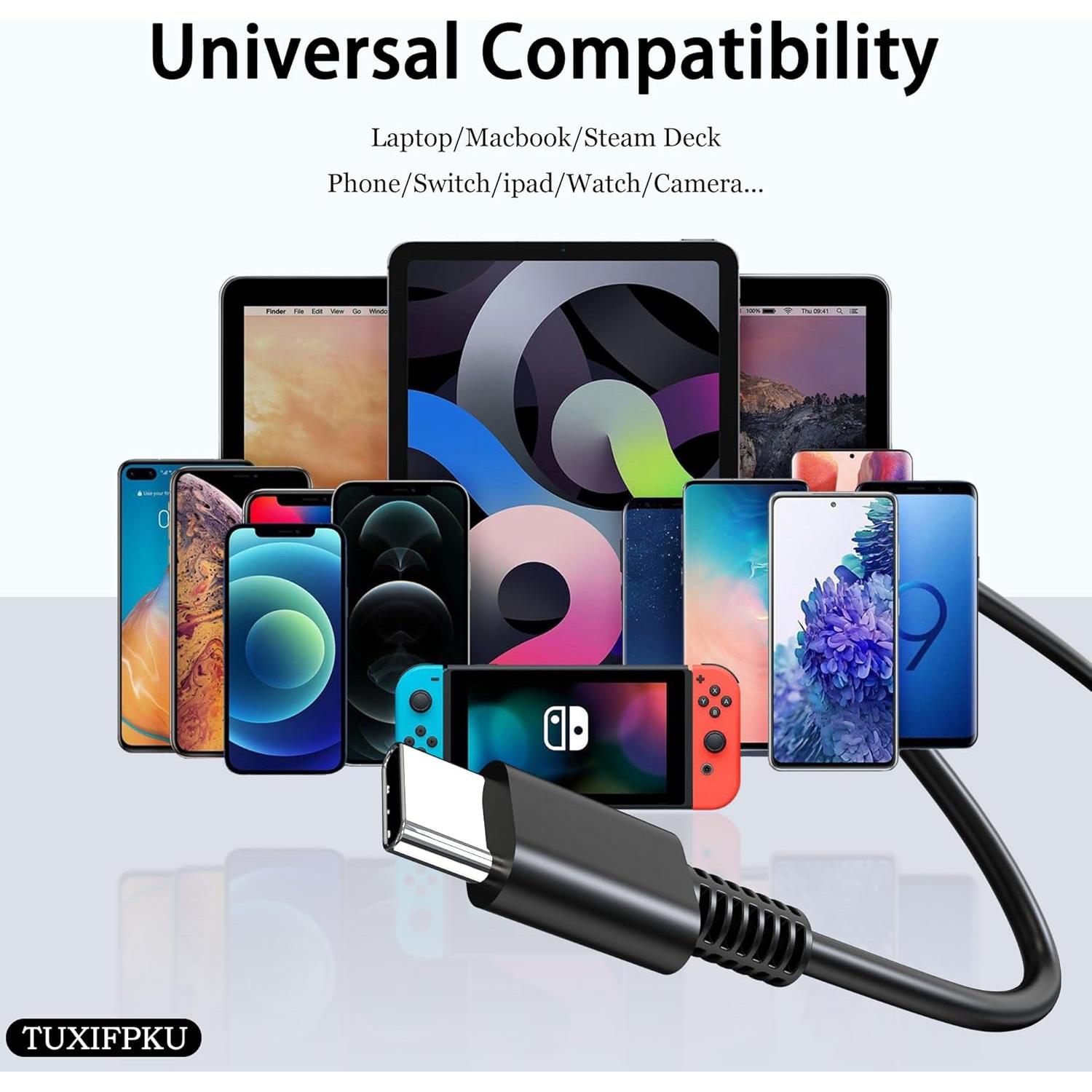 Cargador USB C 65W TUXIFPKU para MacBook, Dell, Lenovo