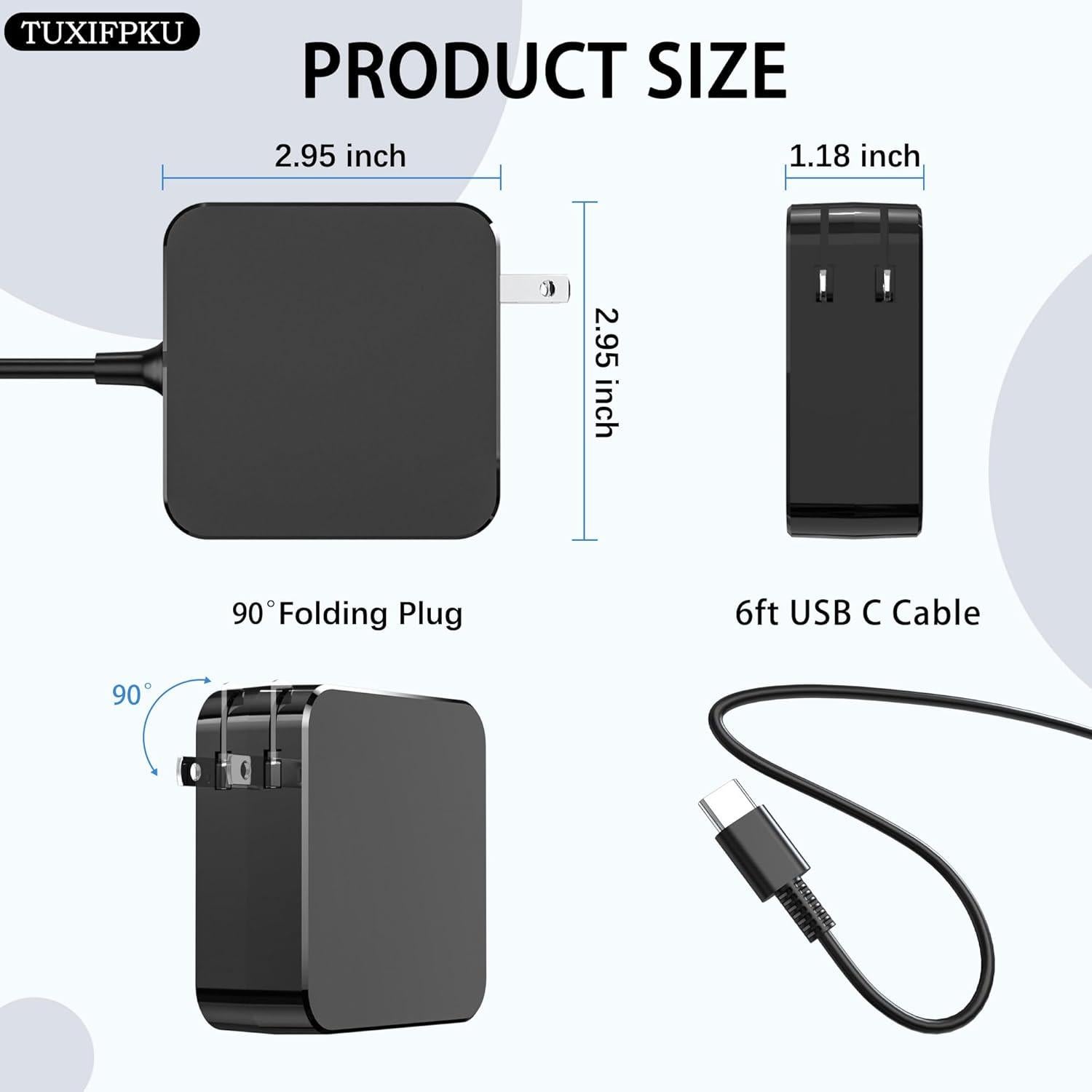 Cargador USB C 65W TUXIFPKU para MacBook, Dell, Lenovo
