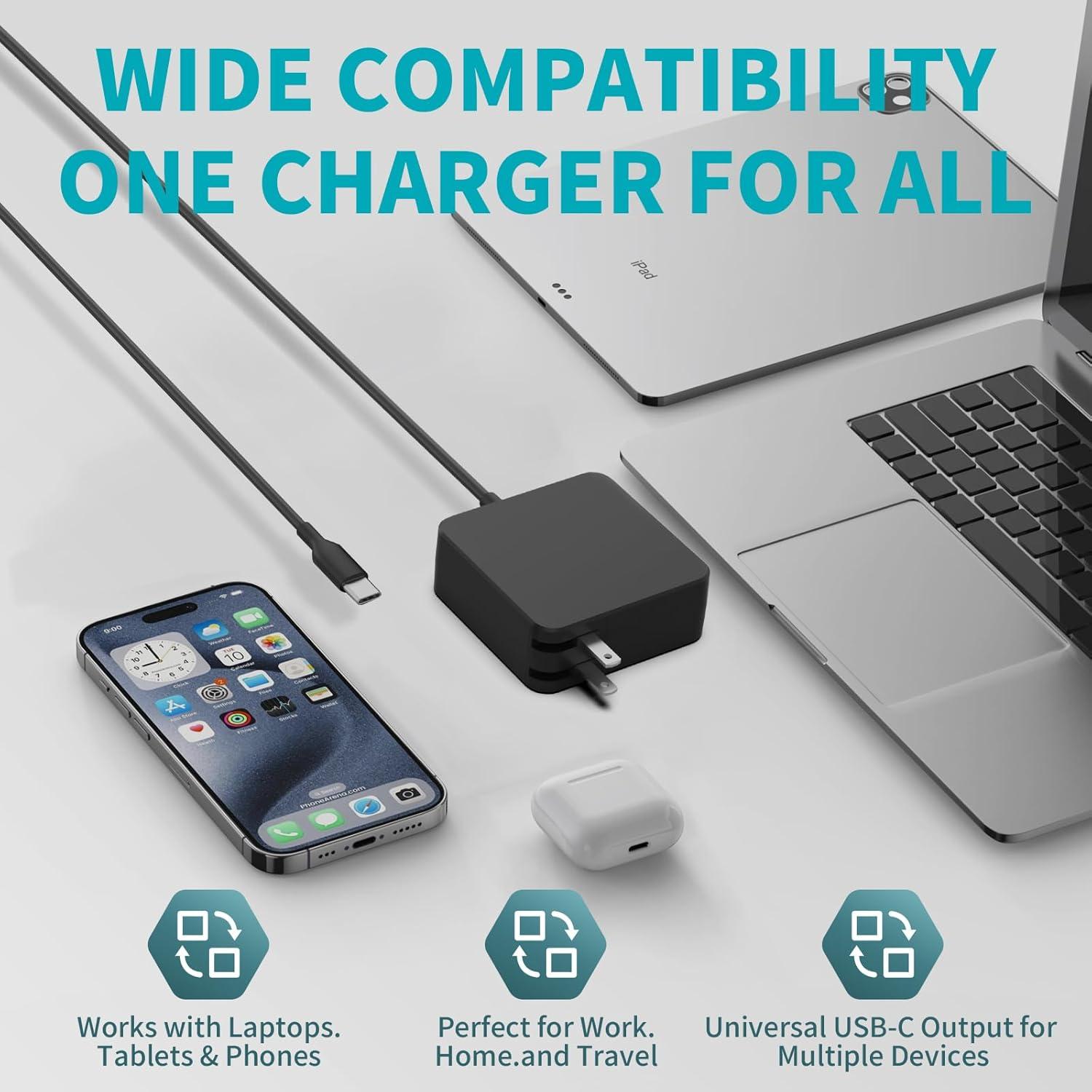 Cargador USB-C 65W FAATAA para MacBook Pro, Dell, Lenovo