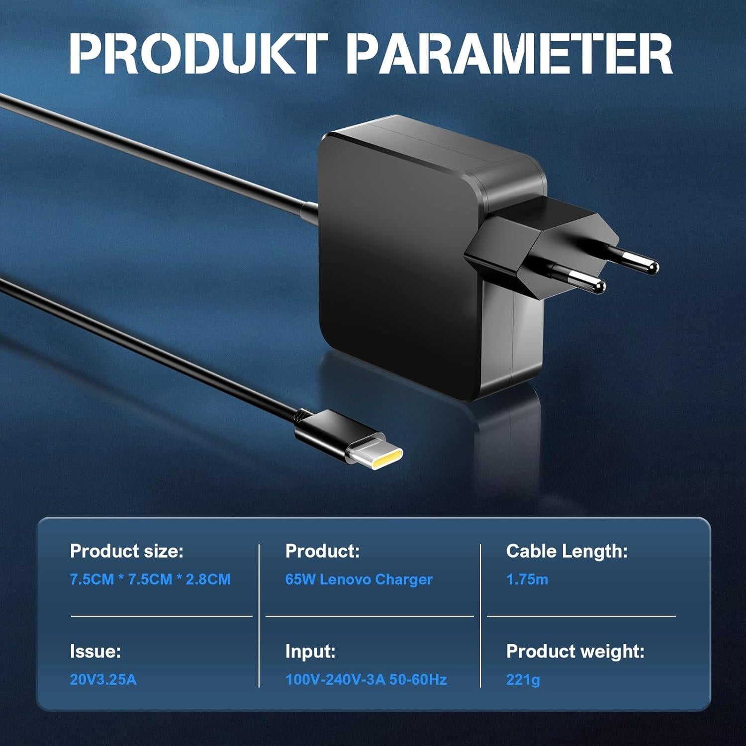 Cargador USB C 65W Lenovo ThinkPad Yoga Chromebook HP Dell