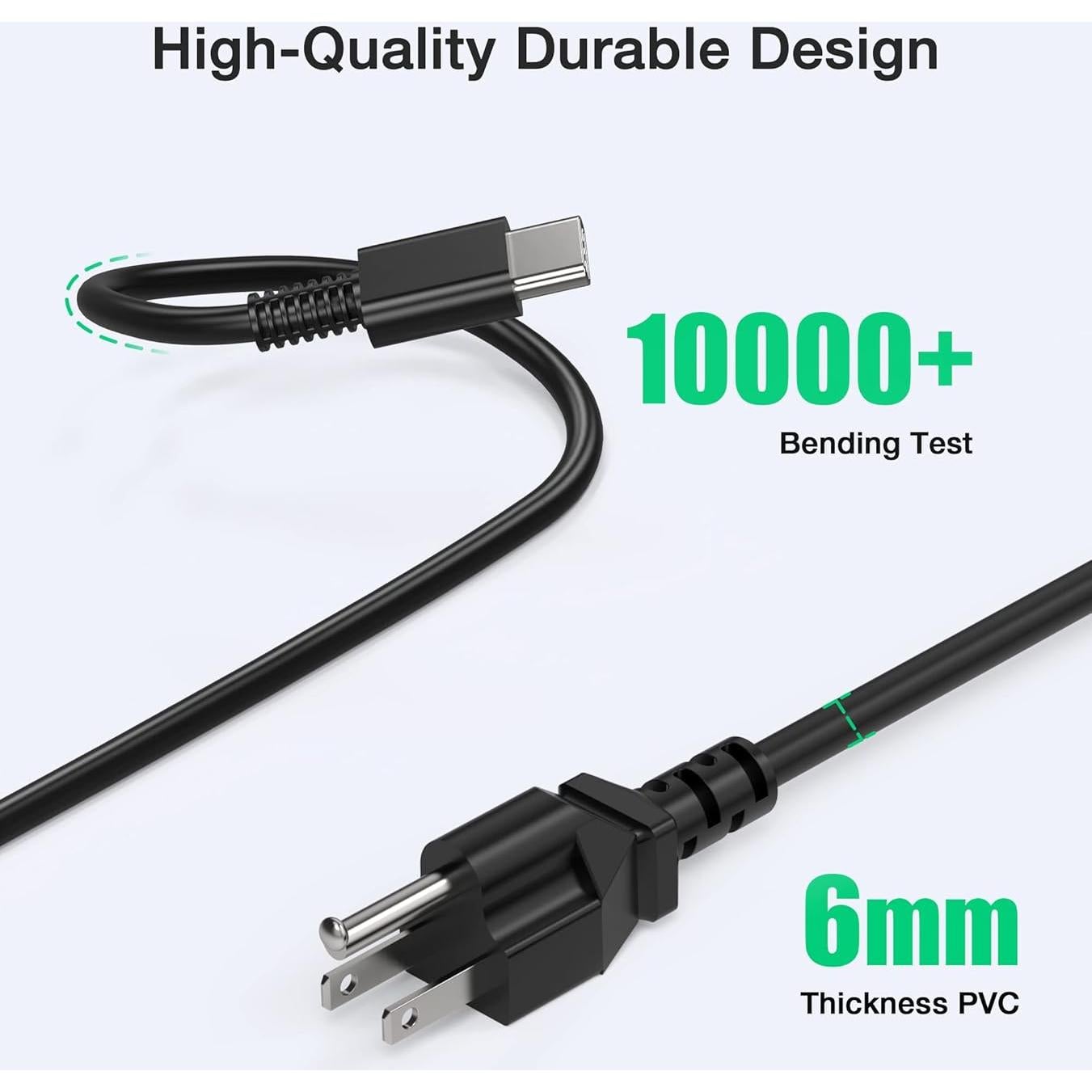 Cargador USB C 65W UNAWUDOH para Laptop Chromebook HP Dell Lenovo