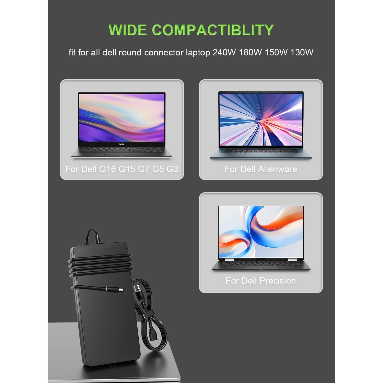 Cargador 240W PowerPortnerLink Compatible con Dell Alienware y G Series