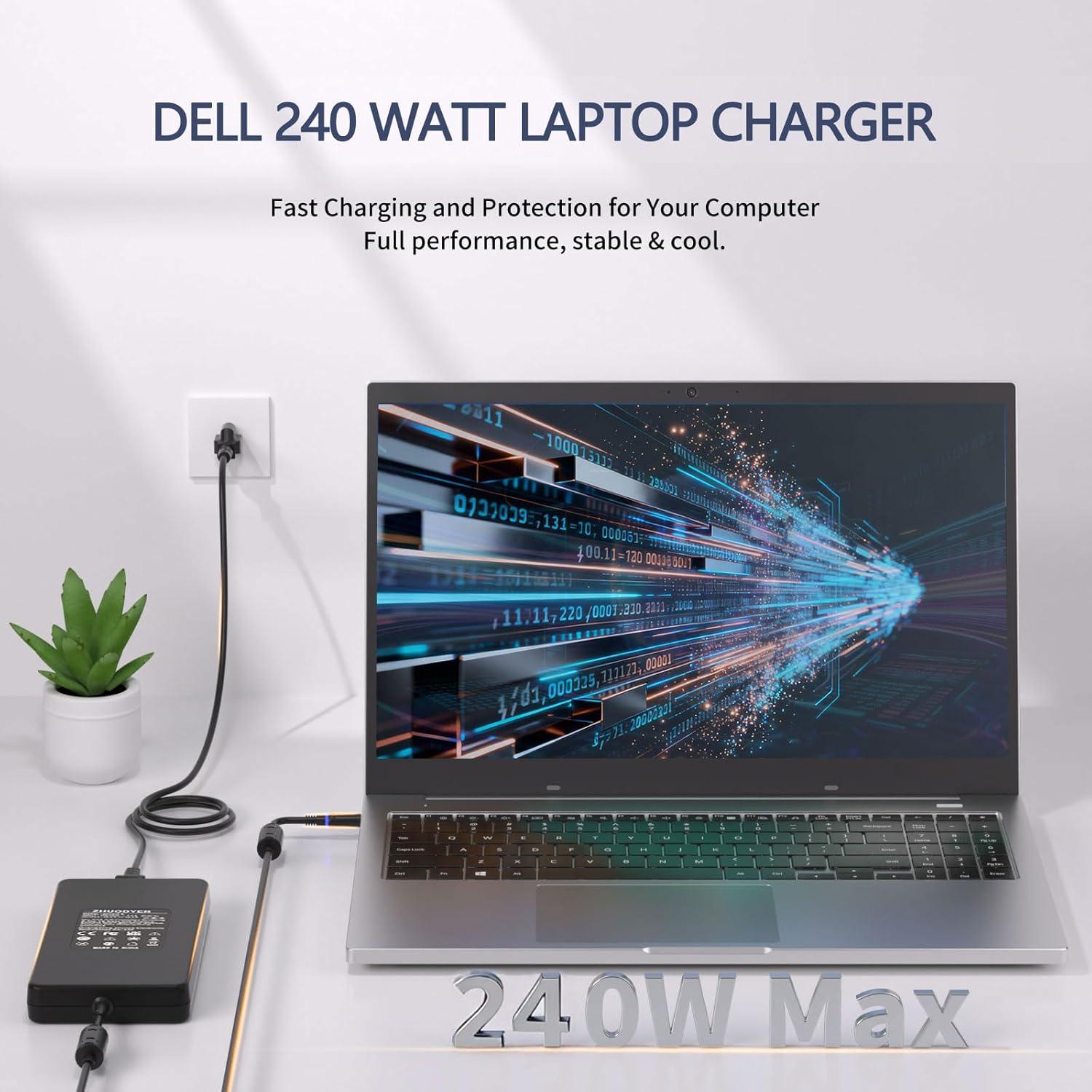 Cargador de Laptop 240W ZHUODYER para Dell Alienware y Precision