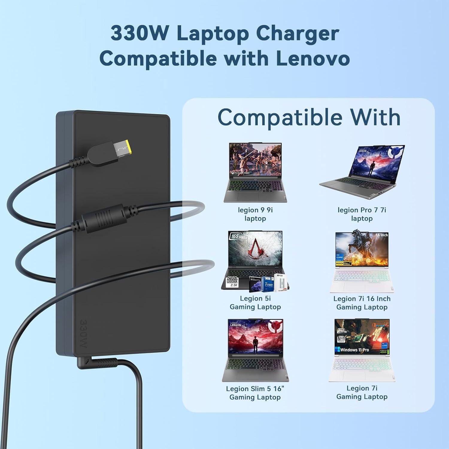 Cargador de Laptop OSISZI 330W Compatible Lenovo Legion Pro 7i 9