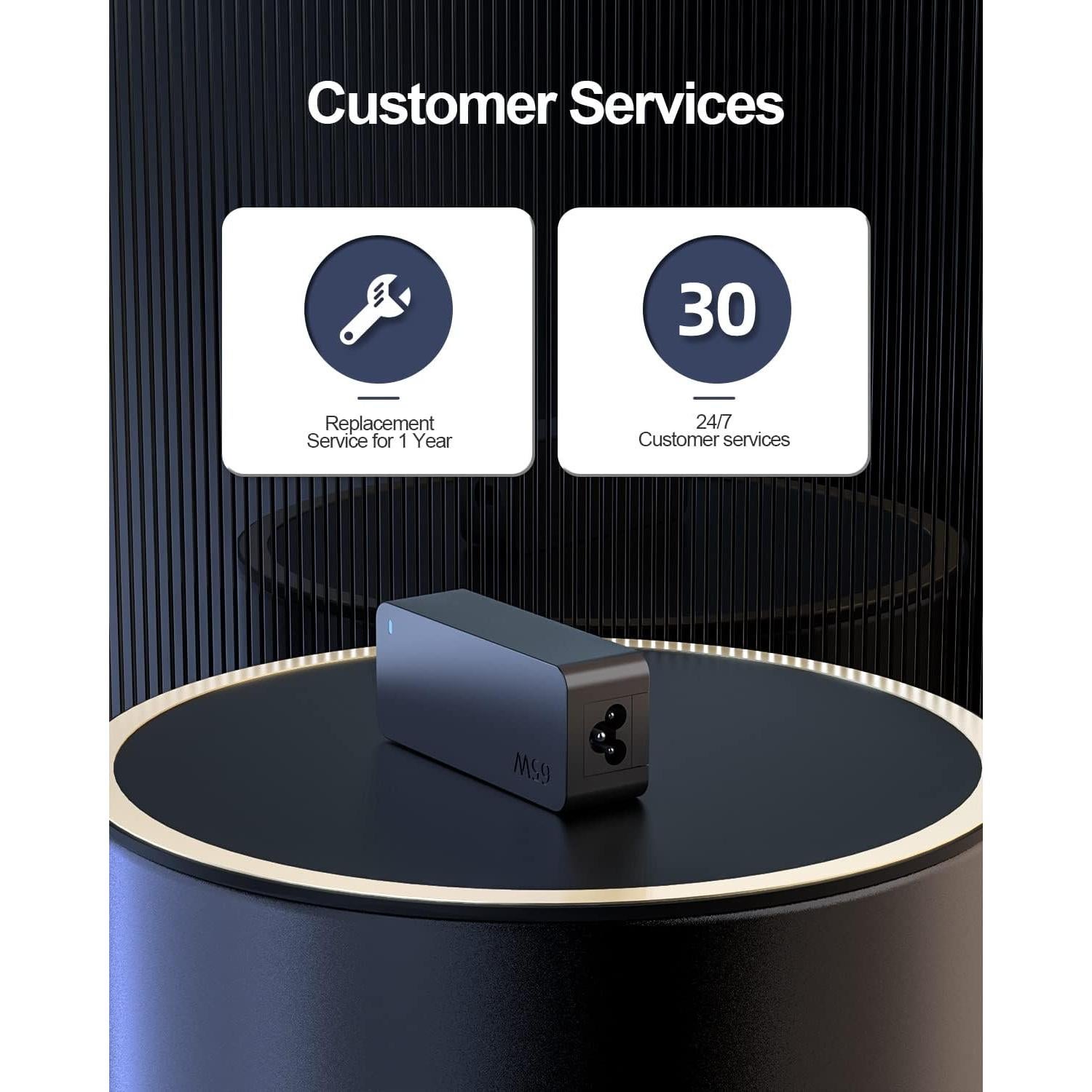 Cargador Rápido USB C 65W Pwept para Laptop LG Gram 14-17