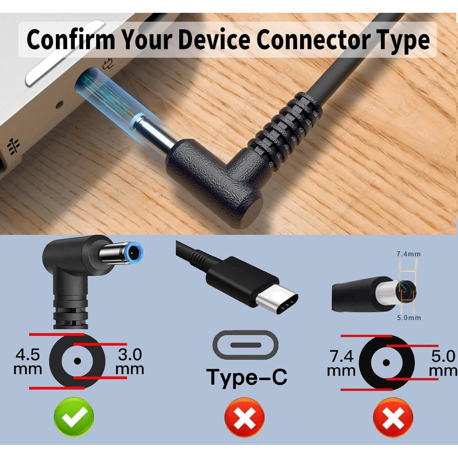 Cargador de Laptop HP 45W 19.5V 2.31A Adaptador Reemplazo