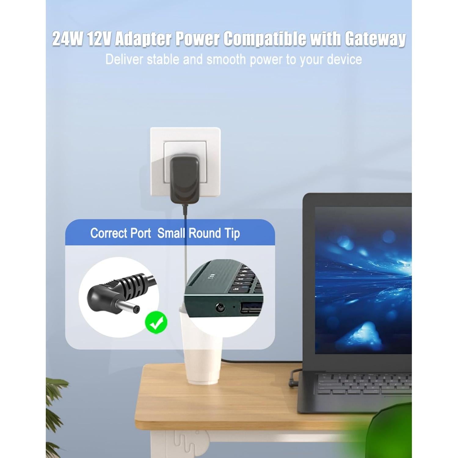 Cargador de Portátil DONGNI 12V 2A Compatible Gateway