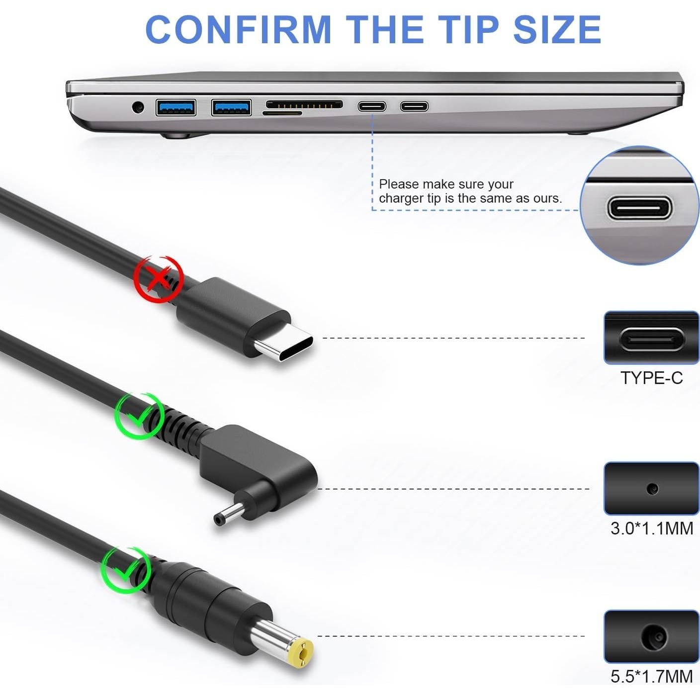 Cargador de Laptop 65W Jeunesse para Acer Aspire 5 A515