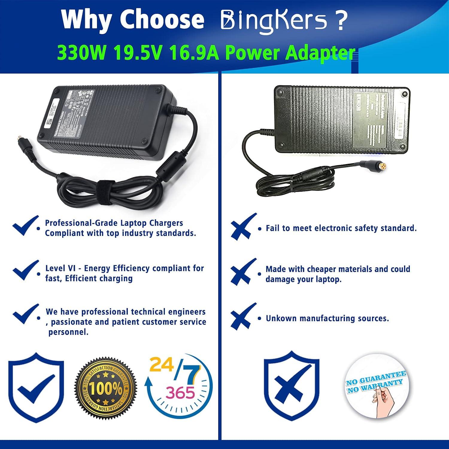 Adaptador de corriente AC 330W BINGKERS 19.5V 16.9A 4 agujeros