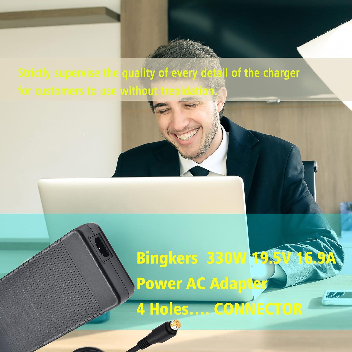 Adaptador de corriente AC 330W BINGKERS 19.5V 16.9A 4 agujeros