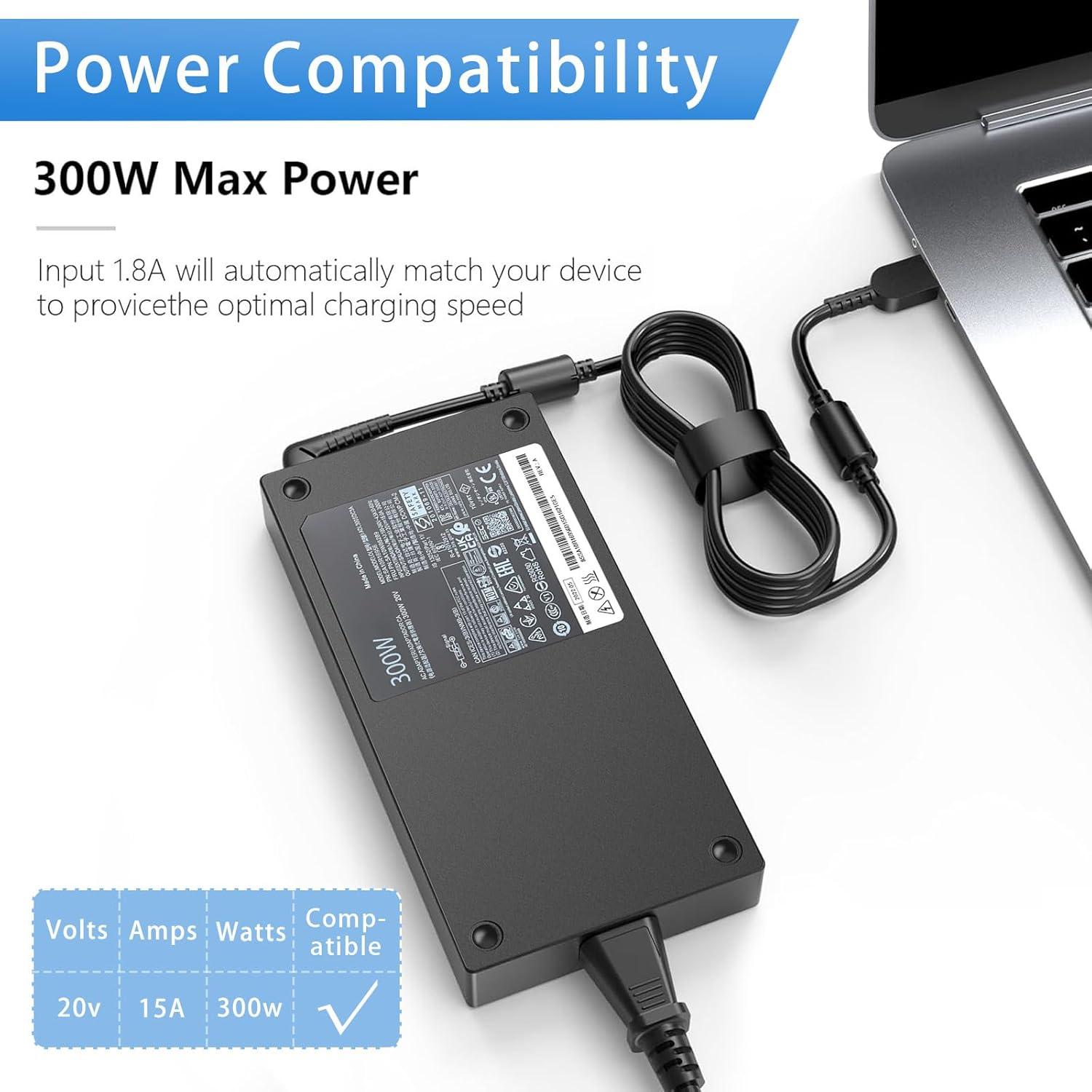 Cargador de Laptop 300W VRAVEK Compatible con Lenovo Legion