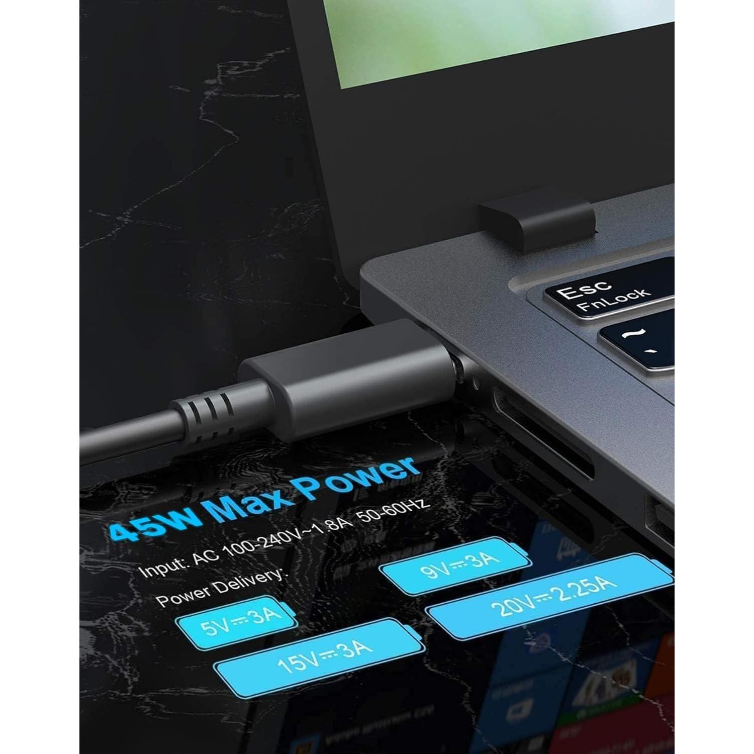 Cargador USB C 45W SZGUDULO para Chromebook y Portátiles