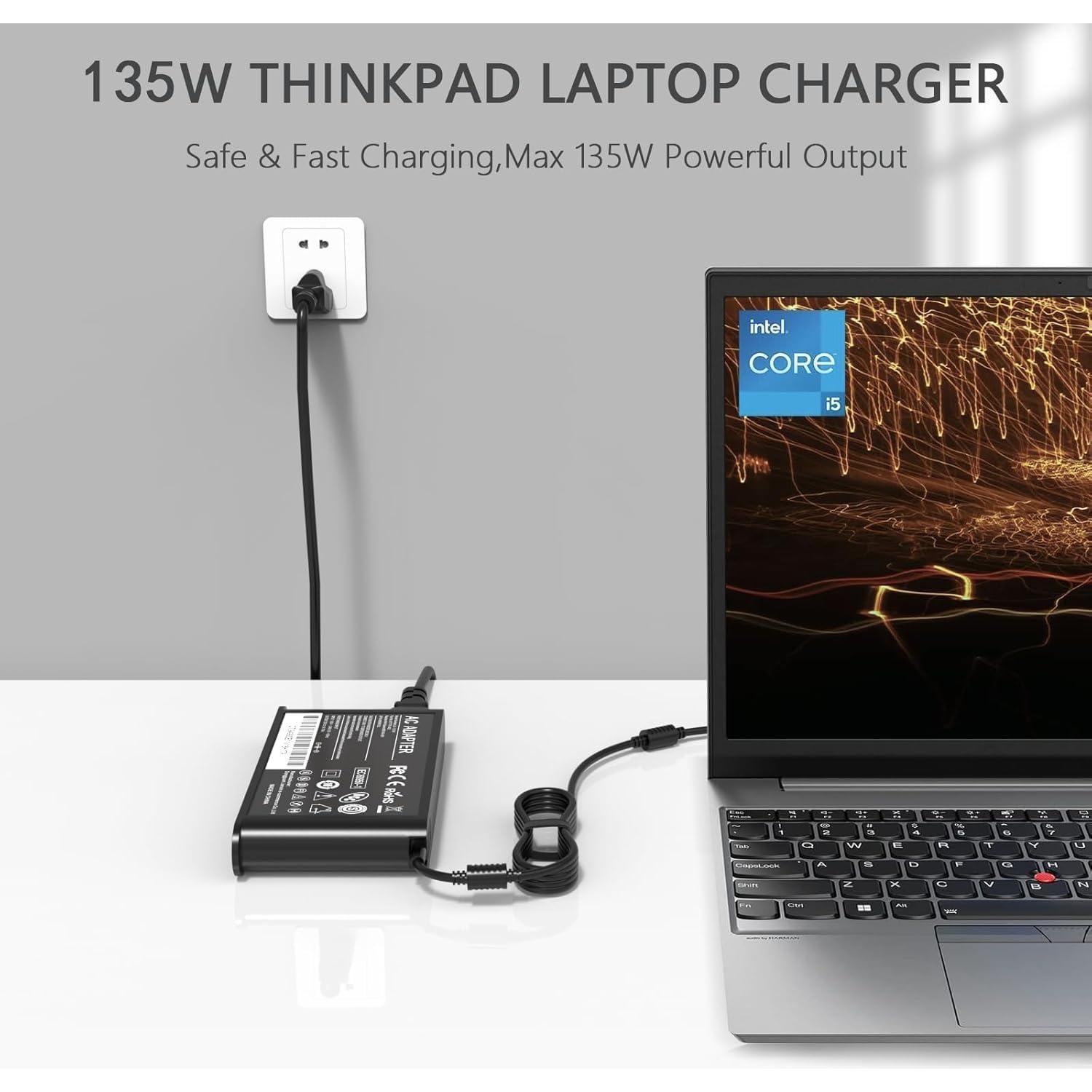 Adaptador de CA 135W Speott para Laptop Lenovo ThinkPad