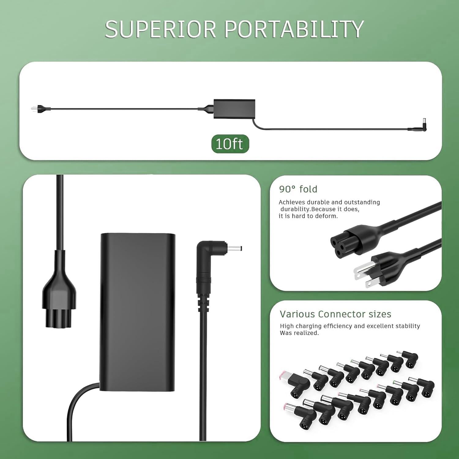 Cargador Universal 90W SZGUDULO para Laptop con 16 Puntas