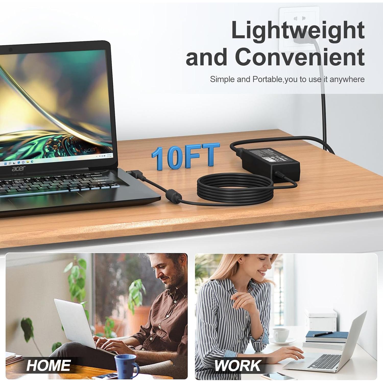 Cargador de Laptop 65W DONGGUAN para Acer Aspire 5/3/Chromebook