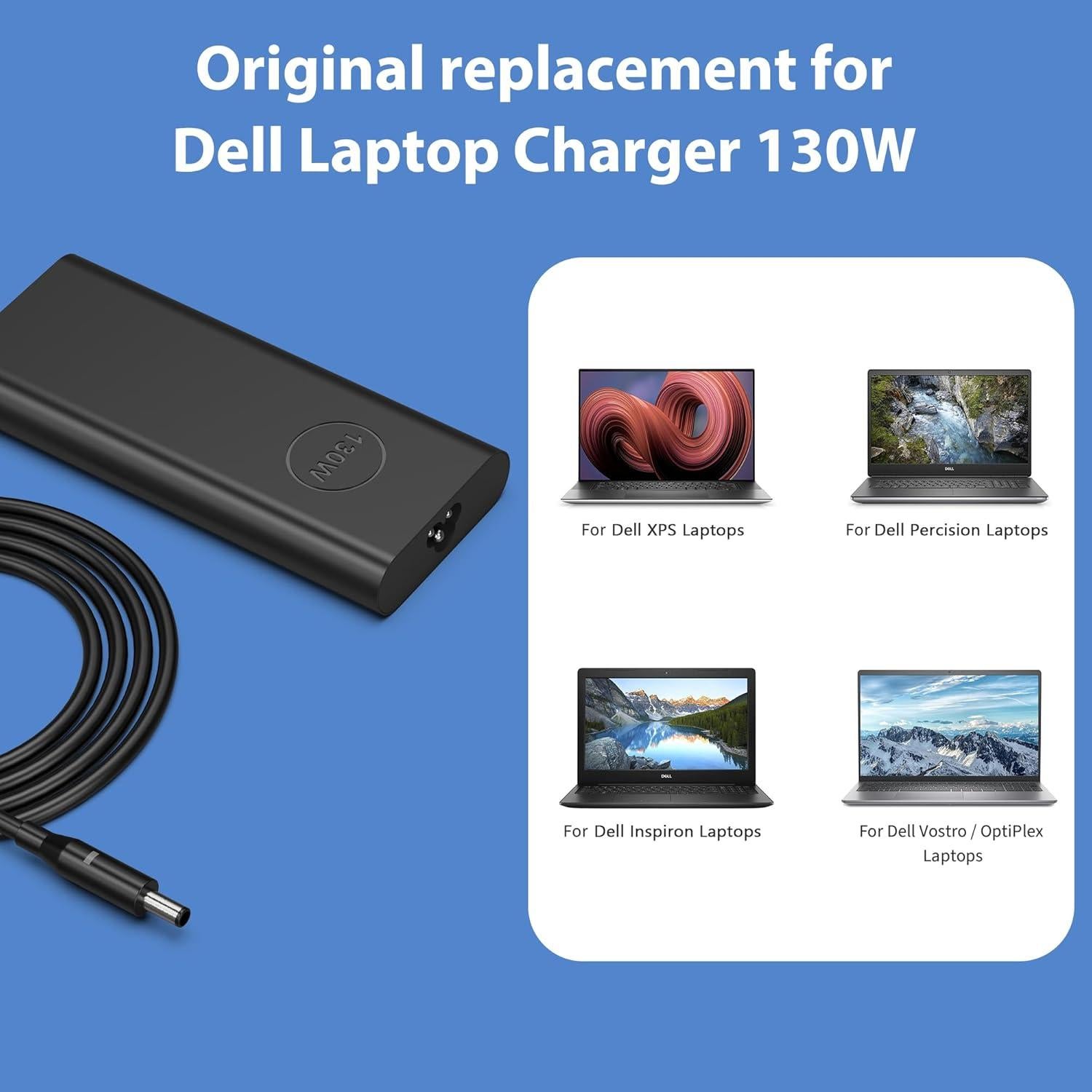 Cargador de Laptop 130W QIOUZW Compatible con Dell 4.5mm