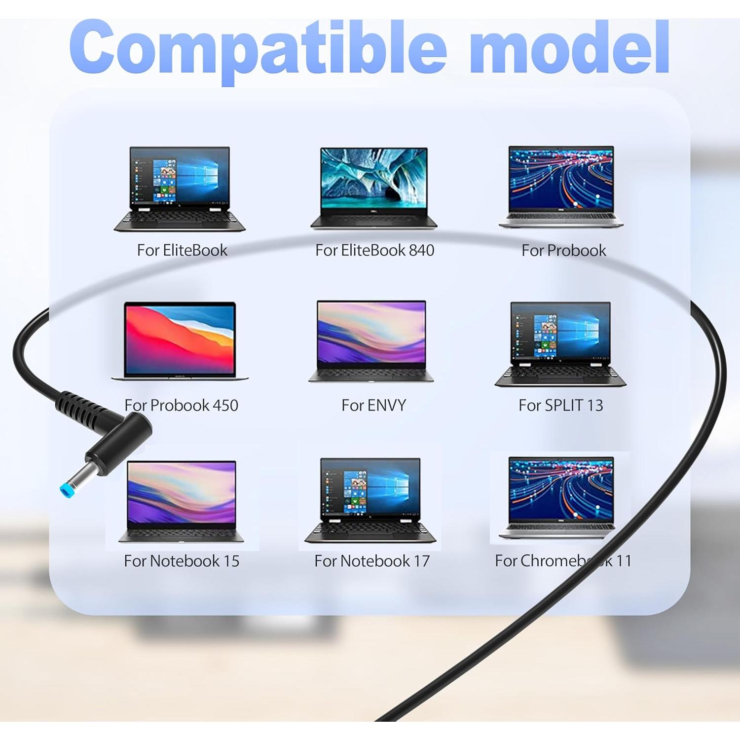 Cargador Laptop 65W EBKK Punta Azul Compatible HP EliteBook