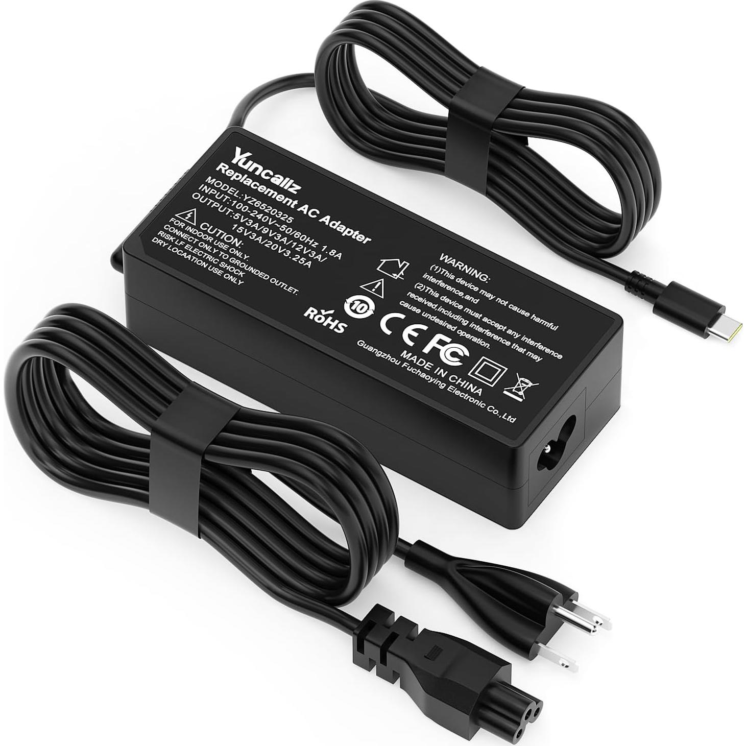 Cargador Universal Yuncaiiz 65W USB-C para Portátiles