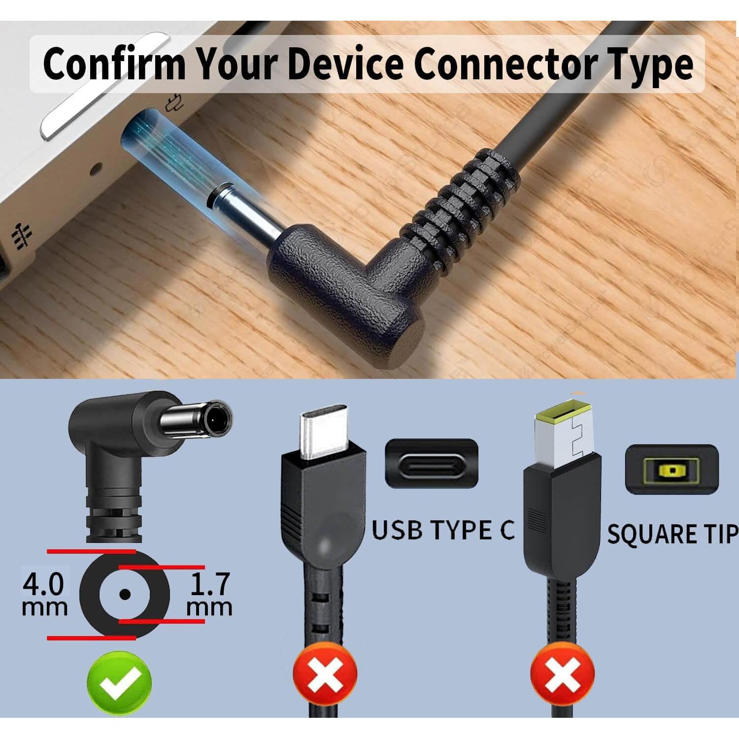 Cargador de Laptop AC 65W DMKAOLLK para Lenovo IdeaPad