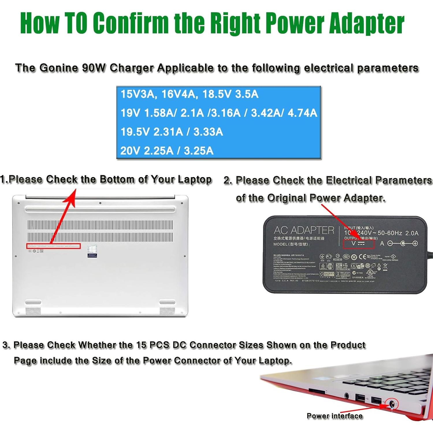 Adaptador de Alimentación Universal Gonine 90W para Portátil