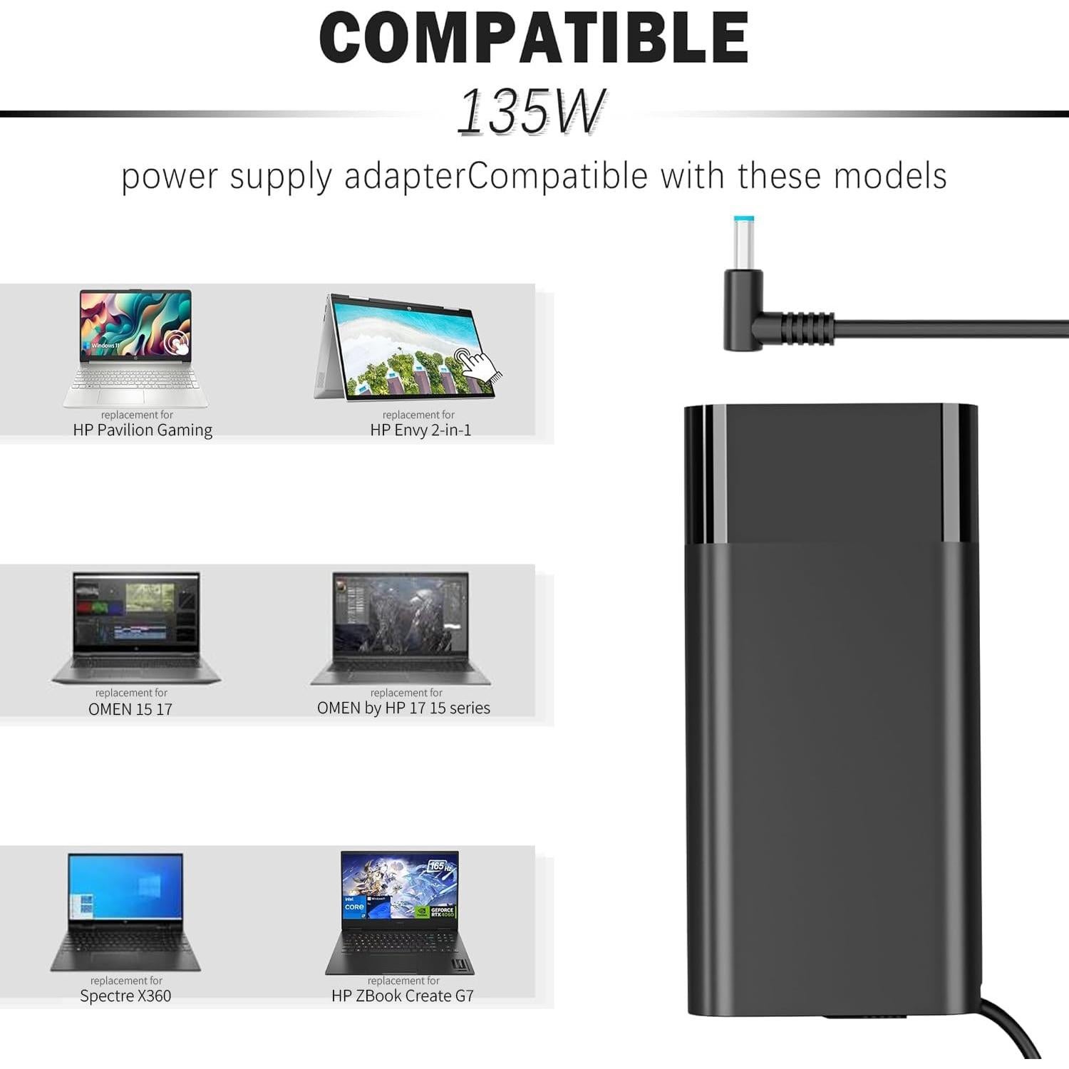 Cargador de Laptop 135W XDOAPKLK para HP Spectre y Pavilion