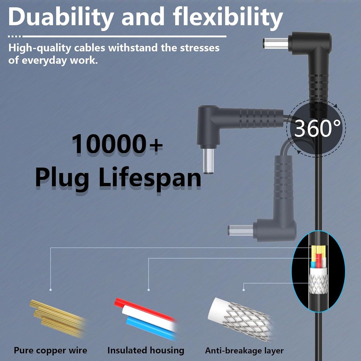 Cargador Universal 65W 19V 3.42A para Laptop HP Lenovo Dell